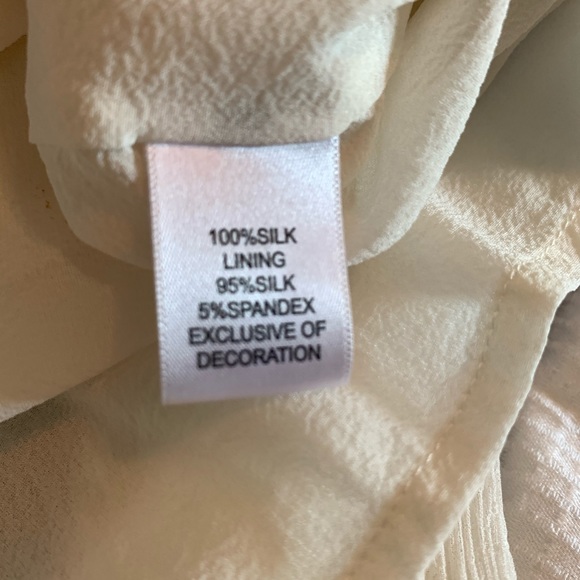 St. John Silk Blouse with Floral Details: 6 - Picture 4 of 4